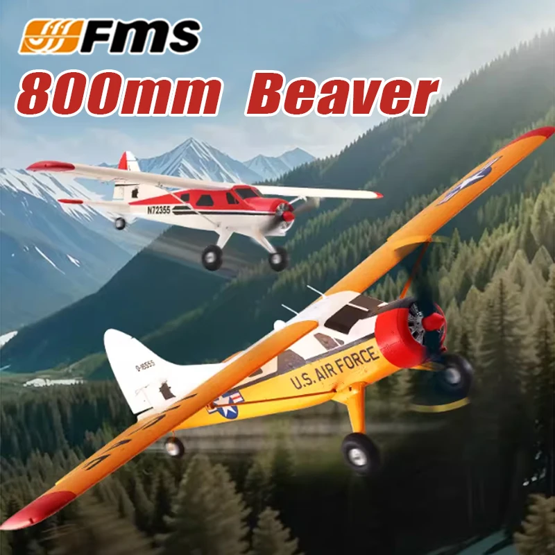 Fms 비버 800mm Rc 비행기 모델 고정익 초보자용 전동 무선 조종 항공기 PNP RTF 신규 출시 Rc 비행기 선물 장난감