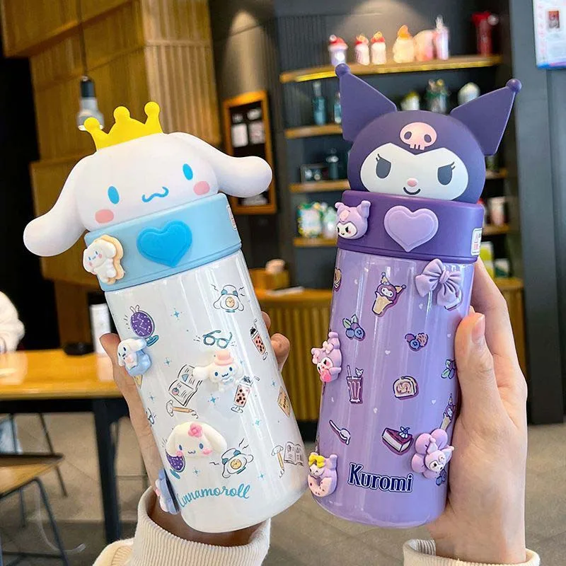 Sanrio Thermos Mug My Melody Kuromi Cinnamoroll Kawaii Doll Bottiglia D'Acqua 316 In Acciaio Inox Bambini Bottiglia D'Acqua Regali Di Compleanno