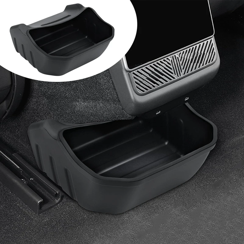 Rear Center Console Organizer For Tesla Model 3 Highland Backseat Storage Box Trash Can Rear 2Nd Row Seat Organizer