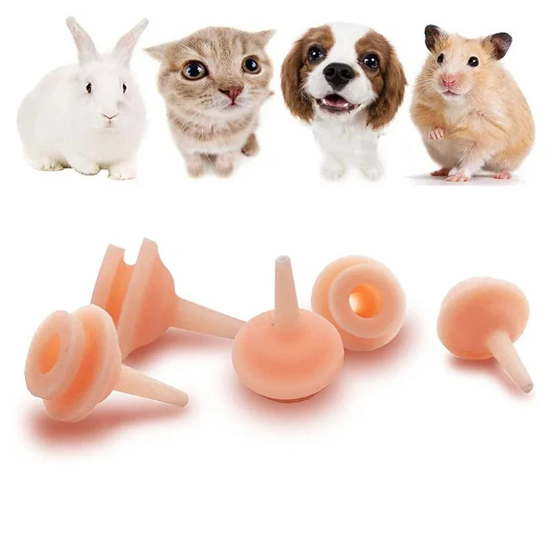 10pcs Universal Pet Feeding Nipple Mini Cat Silicone Feeding Pacifier for newborn Kittens Puppies Rabbits Small Animals 4