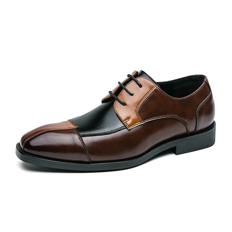 

Color matching business dress shoes Men's European and American shoes Business casual square head large size dress shoes