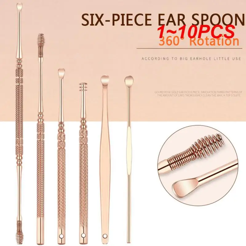 

1~10PCS Ear Wax Remover Ear Cleaning Kit Ear Pick Earpick Ear Cleaner Spoon Care Ear Clean Tool For Baby Adults Ear Care Set