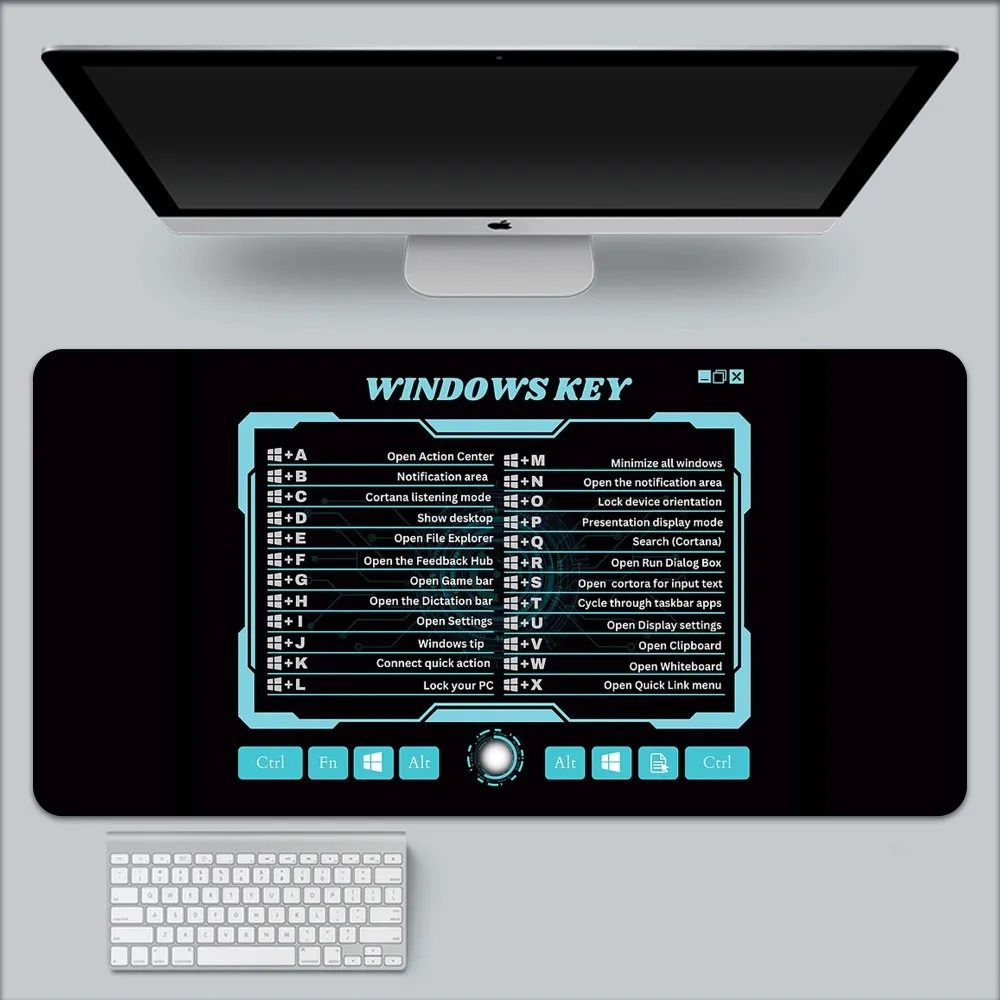 thumbnail image 1 of Alfombrilla de ratón grande con acceso directo en inglés para ordenador, para juegos, para PC, teclado y ratón, 1 of 5