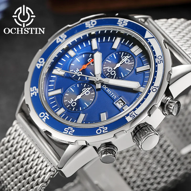 OCHSTIN Men's Waterproof Watch Multifunction Quartz Movement Business Light Luxury 2024 Pilot Series Men's Quartz Watch