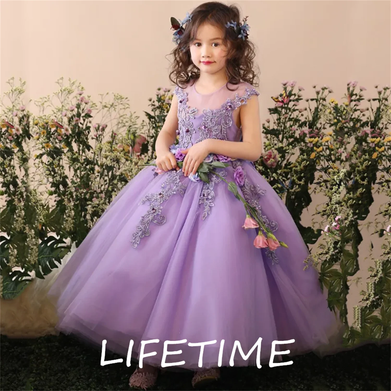 

2023 Fashion Beautiful Girl Dress Luxury Flower Girl Wedding Dress Birthday Pageant Princess Puffy Dress Design For Party