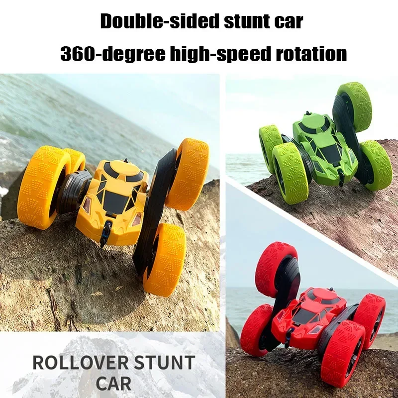 RC Stunt Car Children Double Sided Flip Remote Control 360 Rotation with Lights Off Road Drift RC Car Gifts for Kids Adults Boys