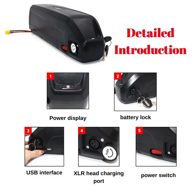 36V30Ah 52V20Ah 48V20Ah Elektrische Fahrrad Hailong Battery USB BBS02 BBS03 BBSHD 500W 750W 1000W Battery
