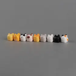 Cute Cartoon Cat Resin Figurines - Miniature Handicraft Kitten Statues for DIY & Micro Landscapes (9PC CAT)