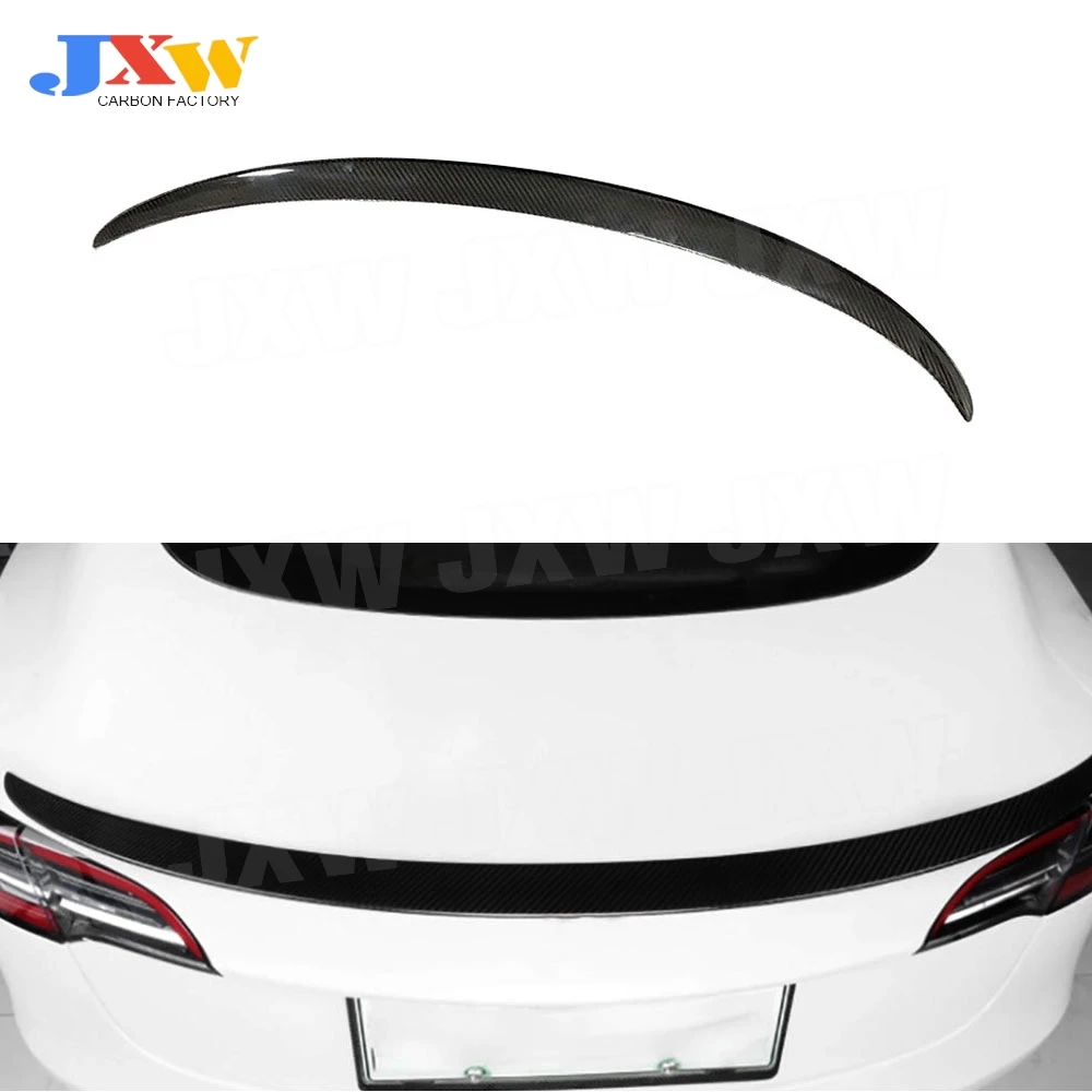 

Dry Carbon FRP Rear Lip Spoiler Body Kits for Tesla Model 3 2017+ Rear Boot Spoiler Wings Extension