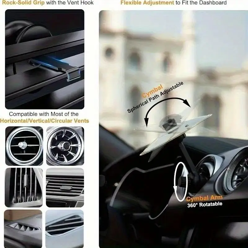 1PC Auto Crash Becken Air Vent Mini Trommel Auto Hand-Schießen Becken Auto Trommel Becken Air Vent Musical instrument für Auto Innen – Detail 8