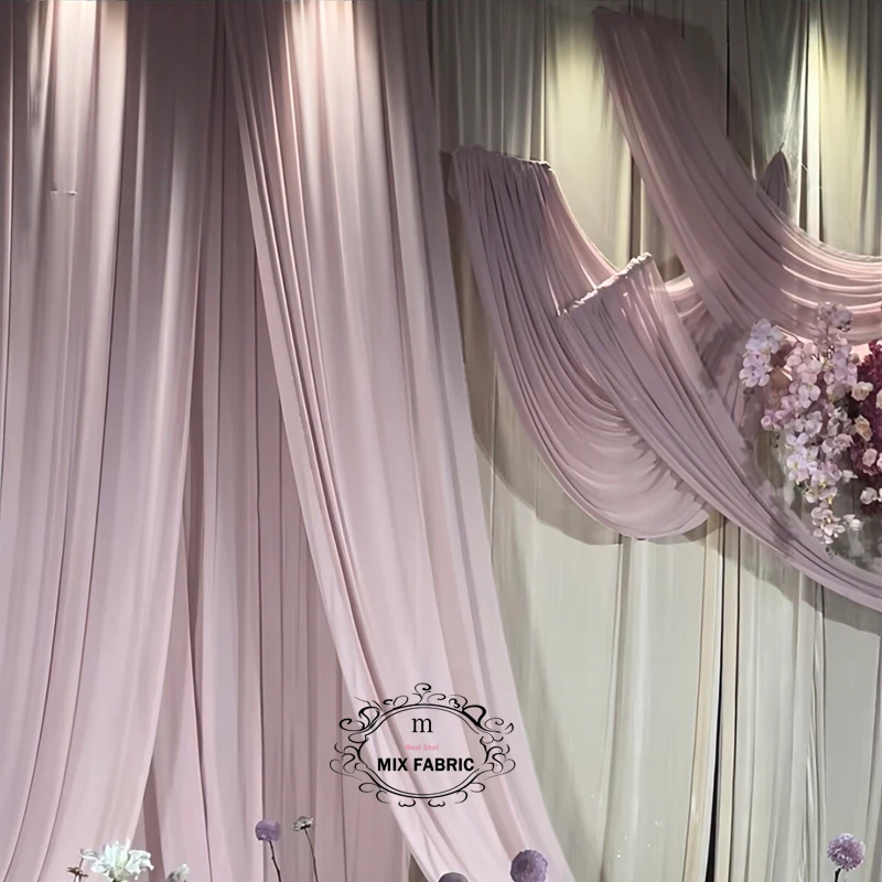 Elegant White Ivory Chiffon Fabric - Luxurious Georgette for Bridal Veils, Wedding Decor, and DIY Creations