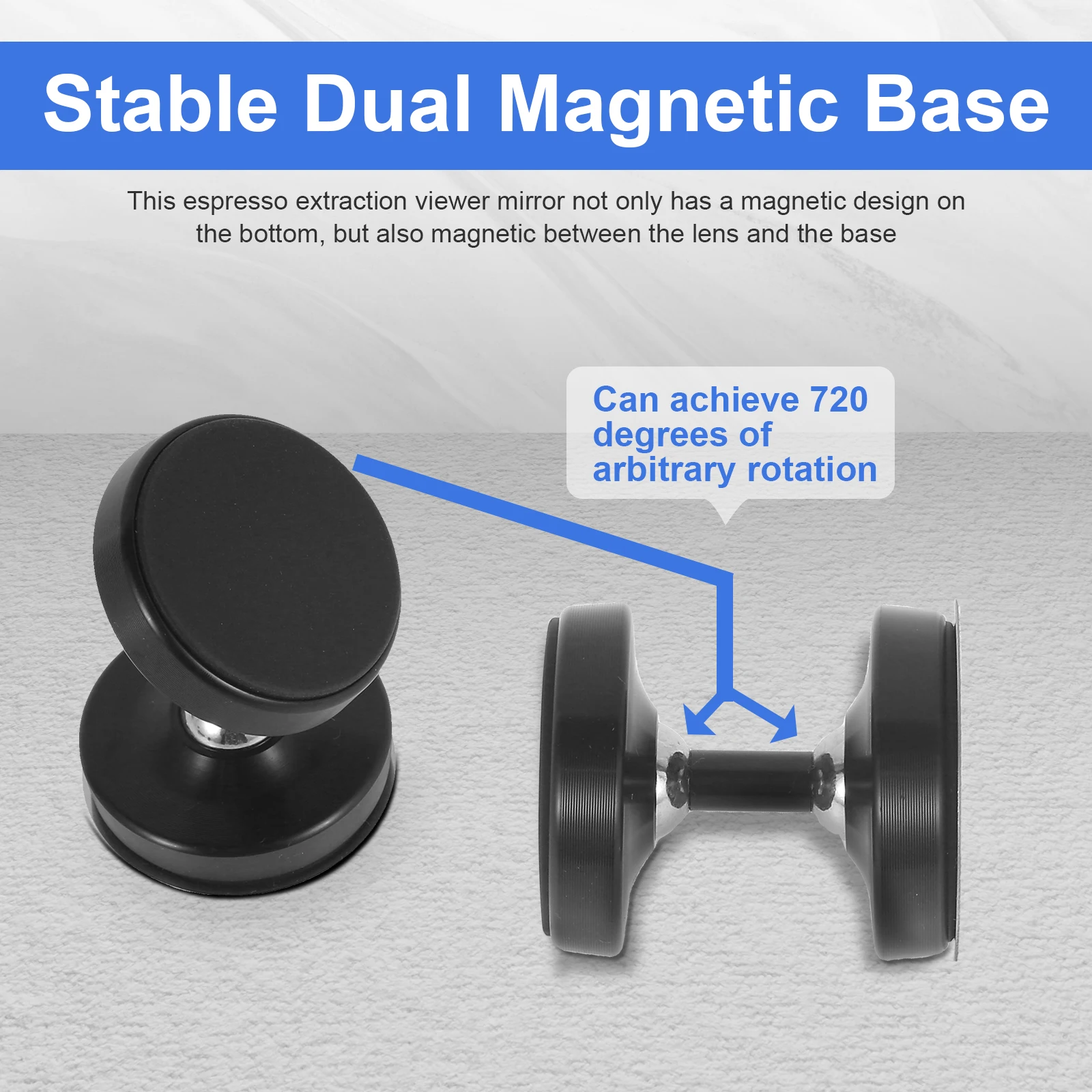 مرآة قهوة فولاذية باريستا دوارة