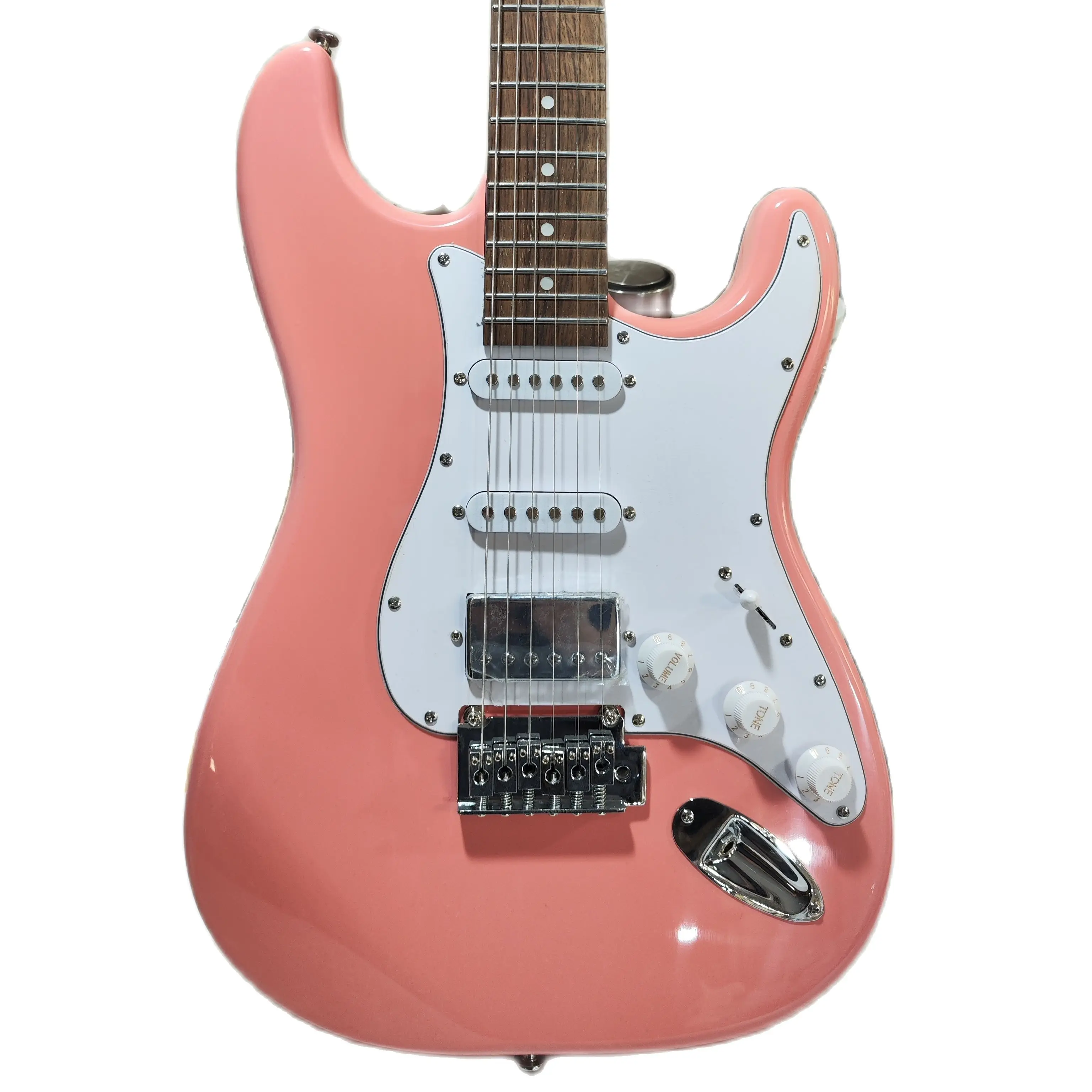 New electric guitar pink paint, small double rocking bridge, single