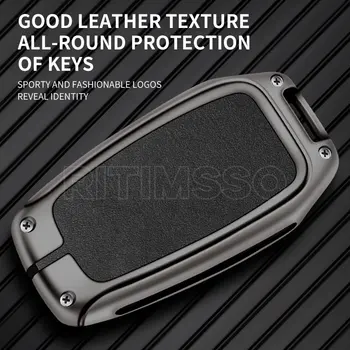 Custodia per chiave auto in pelle metallica Shell per Toyota Hilux Fortuner Land Cruiser 200 Camry Sienna RAV4 Previa Highlander Protector - Custodia per chiave auto in pelle metallica Shell per Toyota Hilux Fortuner Land Cruiser 200