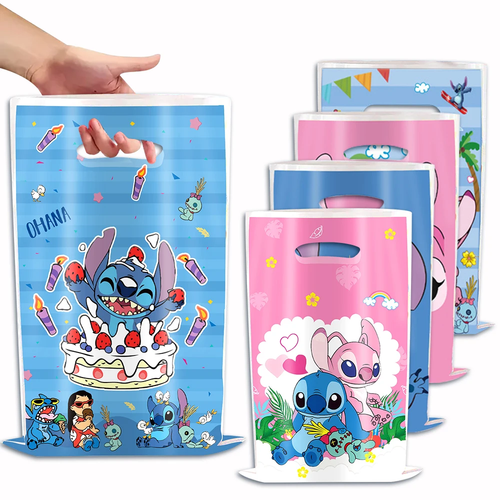 

Disney Lilo Stitch Party Favors Bags Plastic Blue Pink Stitch Goodie Gift Bag for Kids Boy Girl Birthday Party Decor Baby Shower