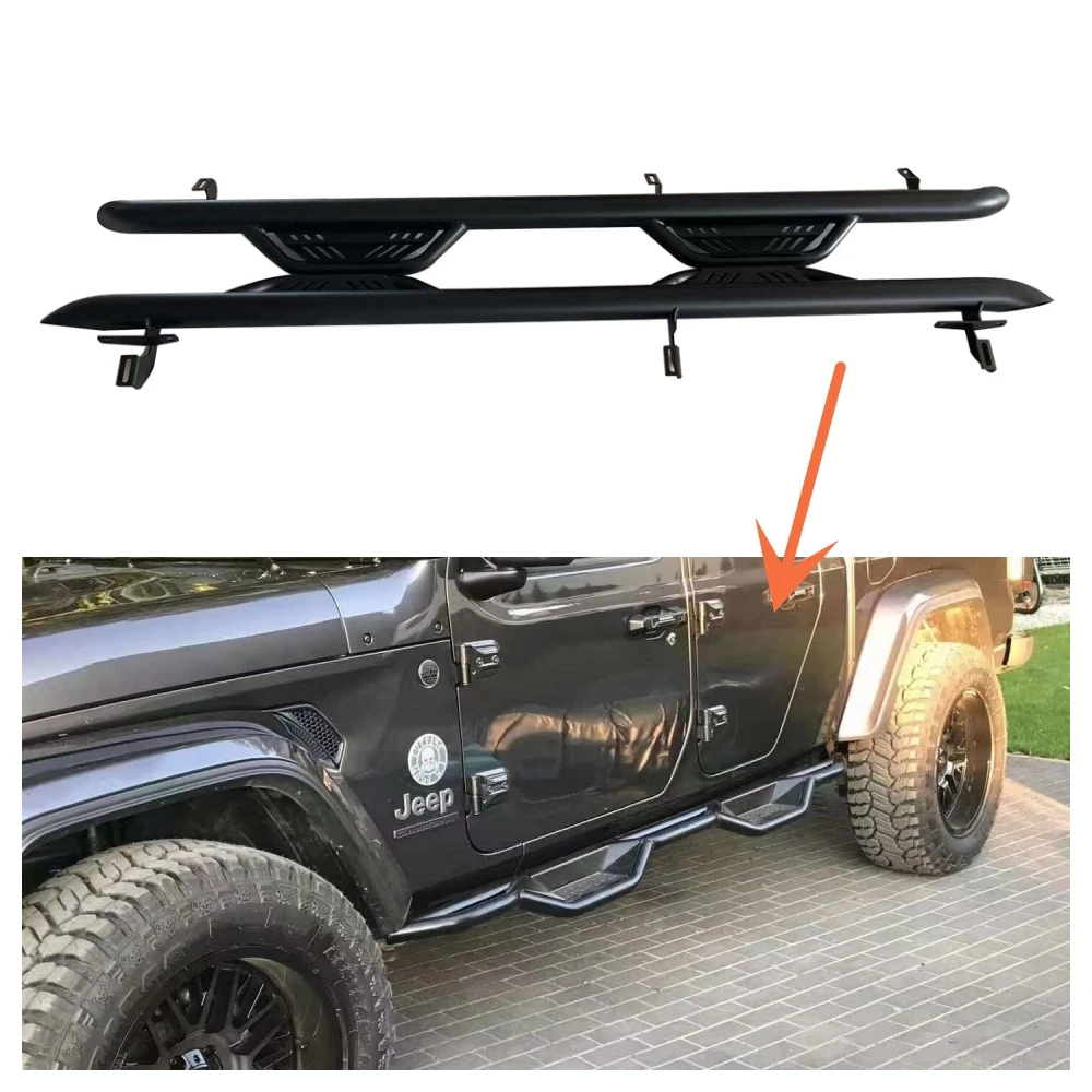 

Step Pedals Side Step Bar 1 Set Metal Rock Sliders Side Step Board For Jeep Wrangler Gladiator 2020+ JT1002 LantSun