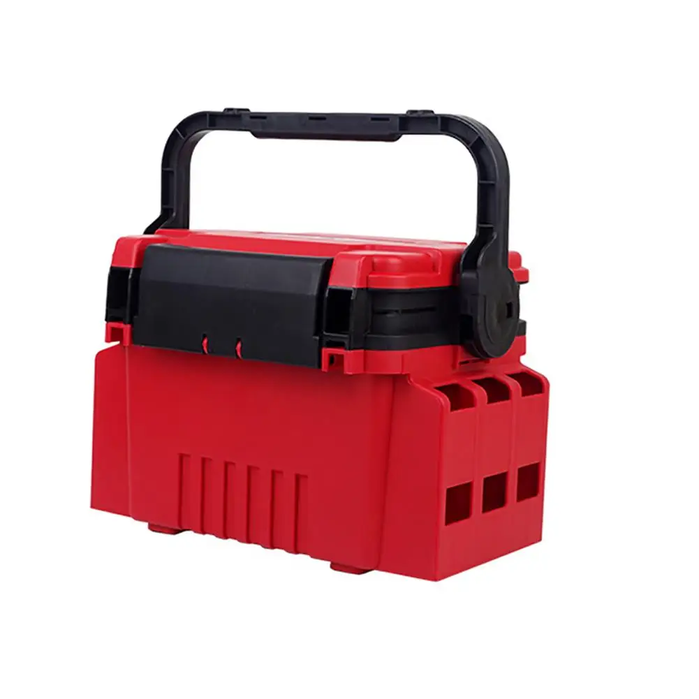 

Double-layer Fishing Tackle Box Thicken Lure Tool Case Angling Supplies (Red)