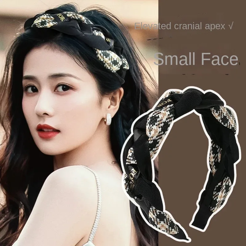 2024 Retro French Academy Style Hair Hoops for Women\'s Hairbands Fashion Latest Designer Wide Hairband Hair Accessories