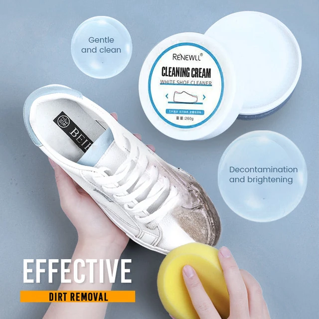 White Shoes Cleaner Cream with Sponge Multifunctional Cleaning Paste Clean  Shoes Household Cleaner For Leather Sport Sneakers - AliExpress