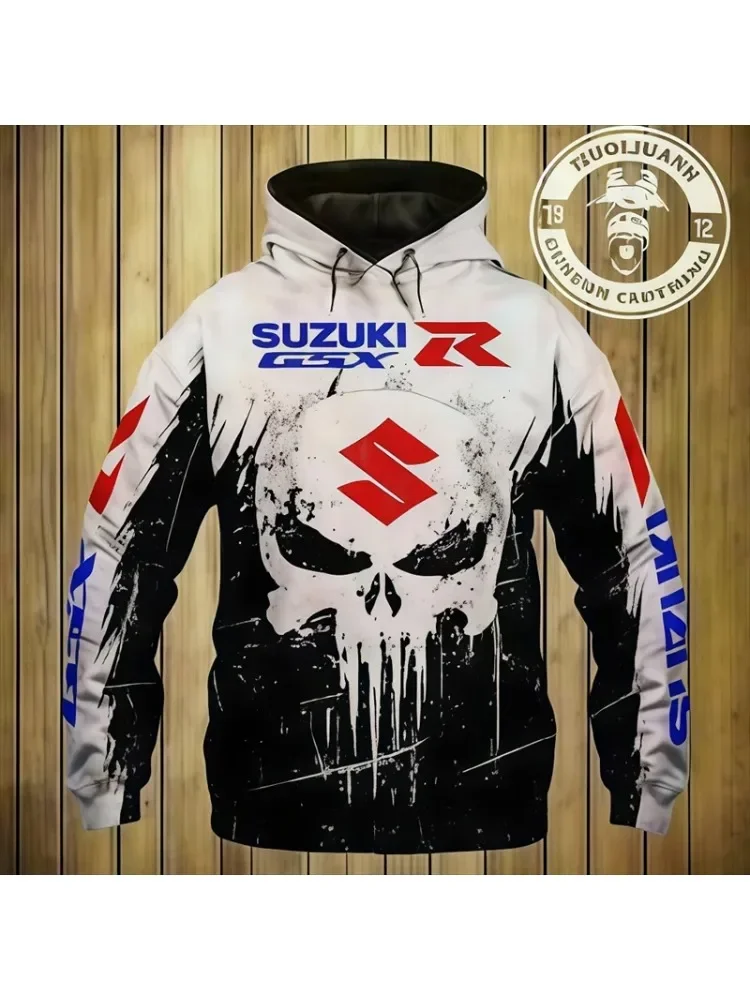 Suzuki 2026 Spring and Autumn Sportswear 3D Printed Men's and Women's Hoodies Hip-Hop Street Fashion Motorcycle Clothing