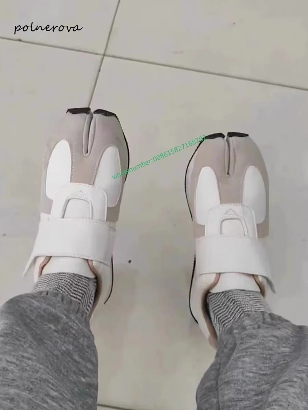 Fashion Split Toe Skate Shoes Solid Lace-Up Flat Heel Shoes Daily Casual Shoes for Women 2023 Autumn Winter Newest Leisure Retro