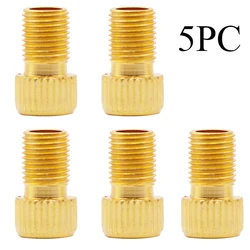 Golden Bicycle Valve Converter Adapter - Presta to Schrader (5-Pack) (STRAIGHTGRAIN-5PC)