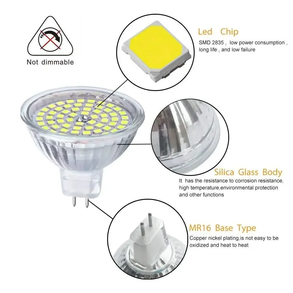 Led Gu5.3 Cold White 6000k Mr16 Led Bulb  Cold White Led Halogen Bulb -  Mr16 Led - Aliexpress