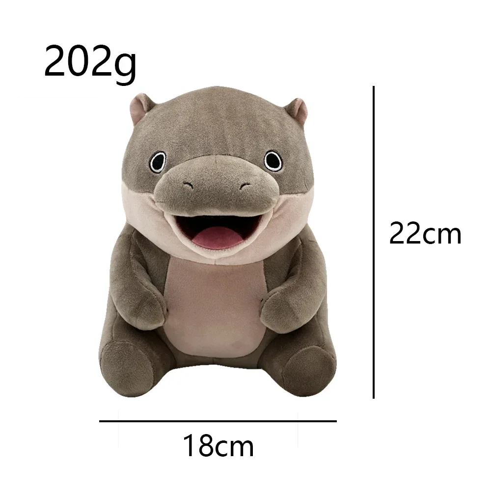 2024 Moo Deng Hippo Plush, lindo hipopótamo pigmeo de peluche para regalo de fanáticos, animal de peluche de hipopótamo suave para niños