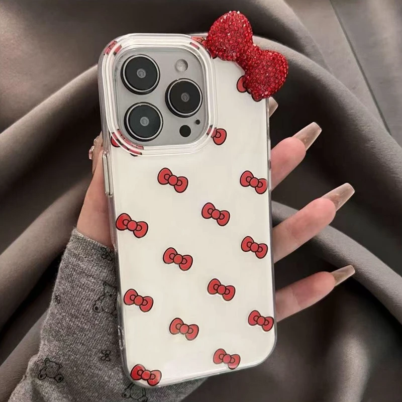 3D Red Bow Phone Case Cover