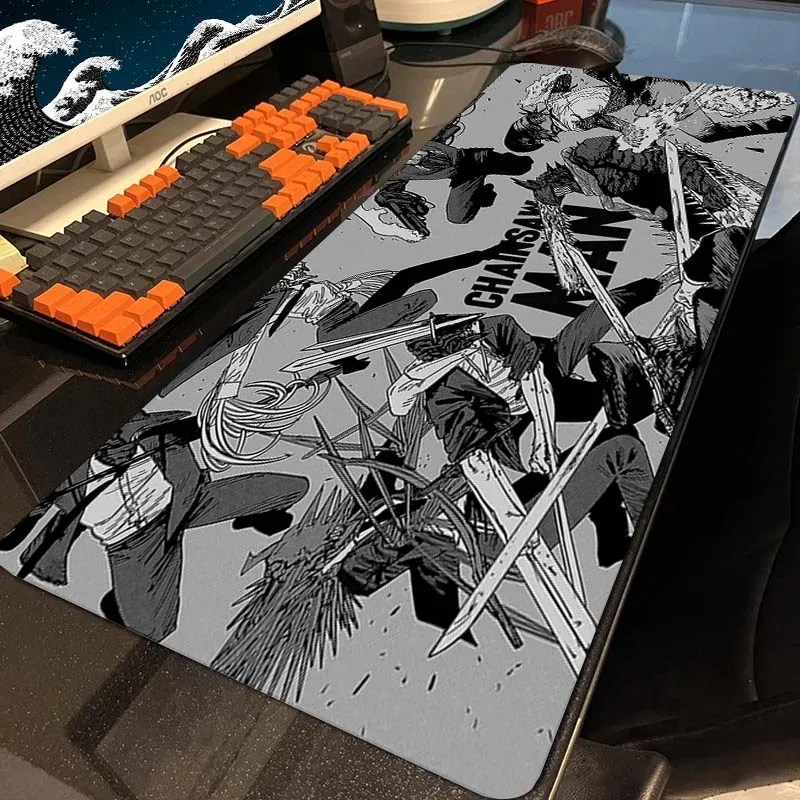 

HD Print Chainsaw Man Mouse Pad Large Game Mouse Mat Gaming Mousepad Speed Keyboard Soft Pads Rubber Table Carpet Gamer Deskmat