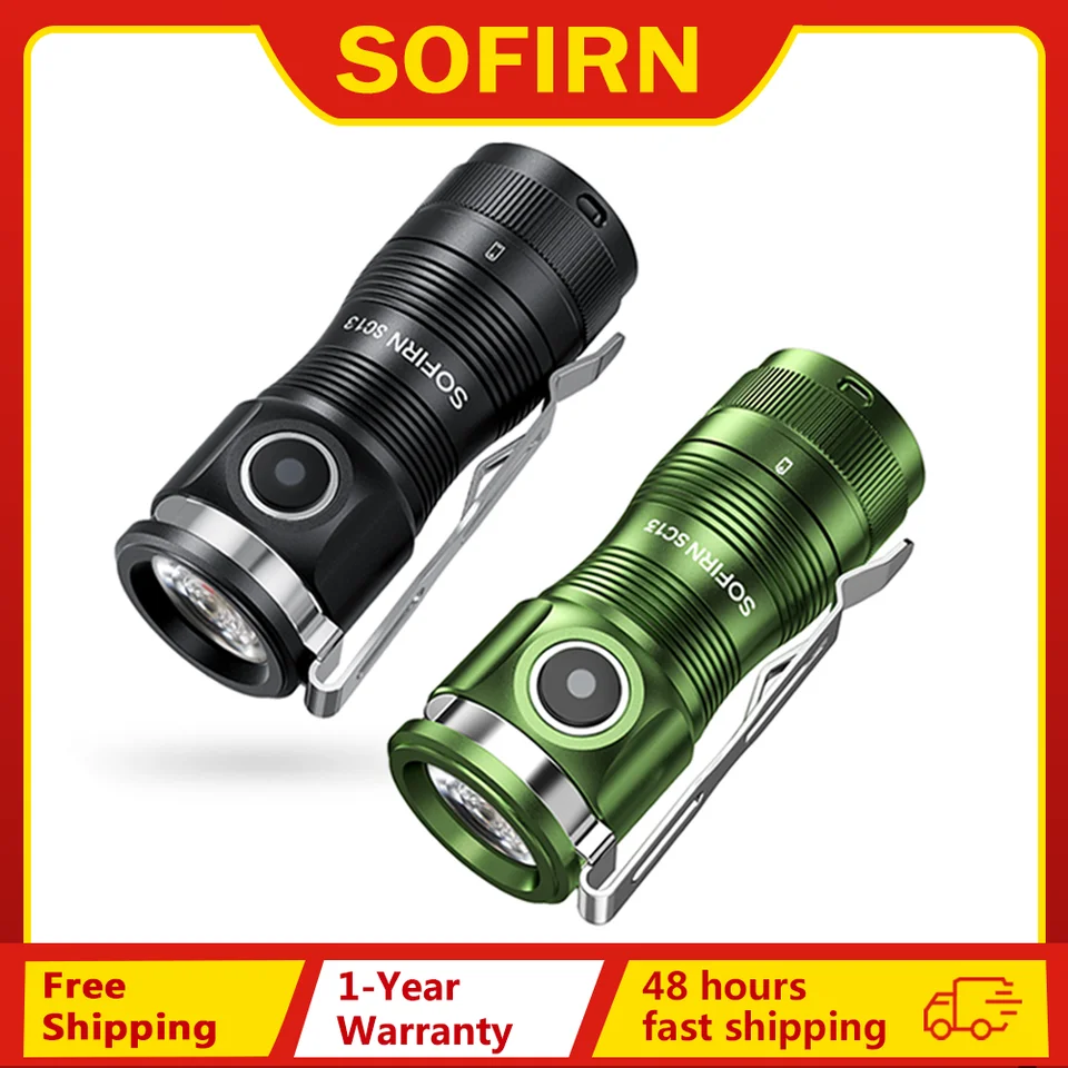 Sofirn ミニ SC13 SST40 LED 1300lm 戦術 18350 充電式懐中電灯 6000K
