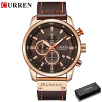 Montre chronographe à quartz pour homme CURREN 8291, montre-bracelet décontractée en cuir, style militaire, sport, mode, gentleman 2