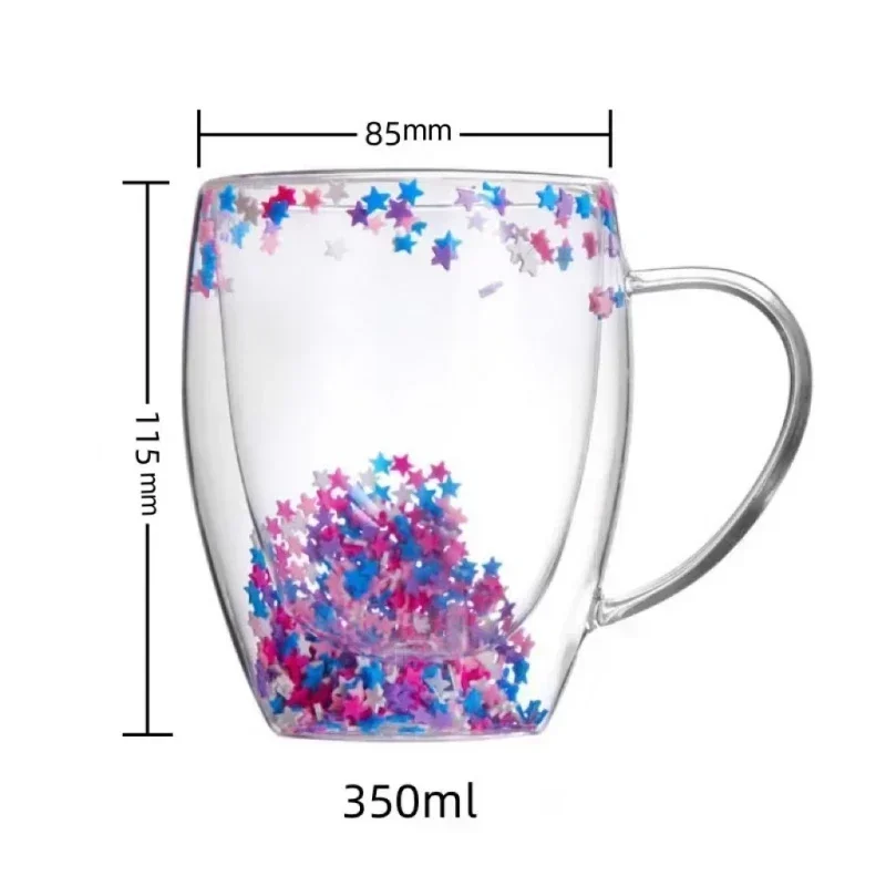 Dried Flower Double Wall Clear Glass Coffee Mugs Double Insulated Glass Cup  For Hot Cold Beverages Cappuccino Latte Espresso Cup - AliExpress