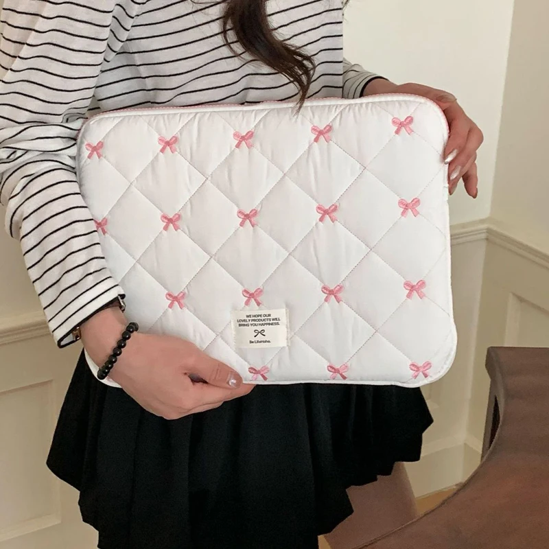 Charming Bow Graphic Laptop and Tablet Sleeve - Soft, Protective Bag