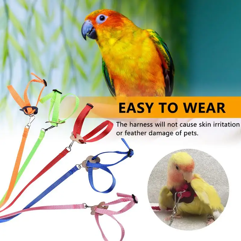 Cockatiel Harness Bird Leash For Parrots Pet Parrot Bird Leash Adjustable Training Design Anti-Bite Suitable For Mini Macaw And