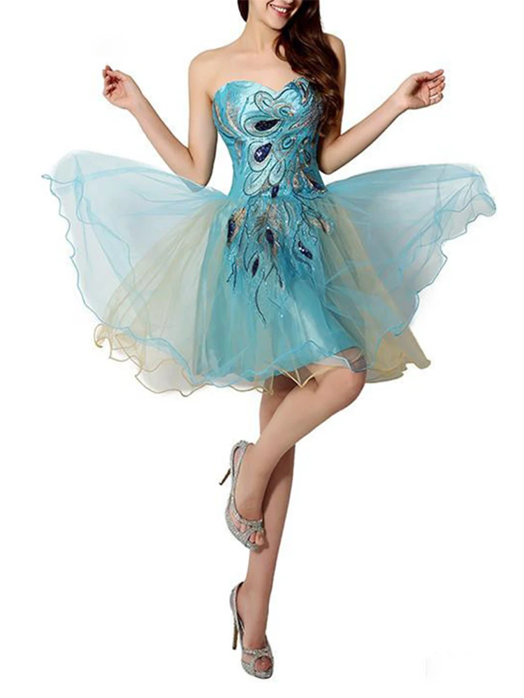 

2023 Formal Homecoming Dress Strapless Applique Hand Beaded Ruffles Prom Dress Evening Dresses For Woman Robe De Soirée