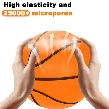 Silent Basketball Diameter 18/21/24 CM Indoor Mute Bouncing Basketball High Density Soft PU Foam Squeezable Ball Quiet No Noise 3