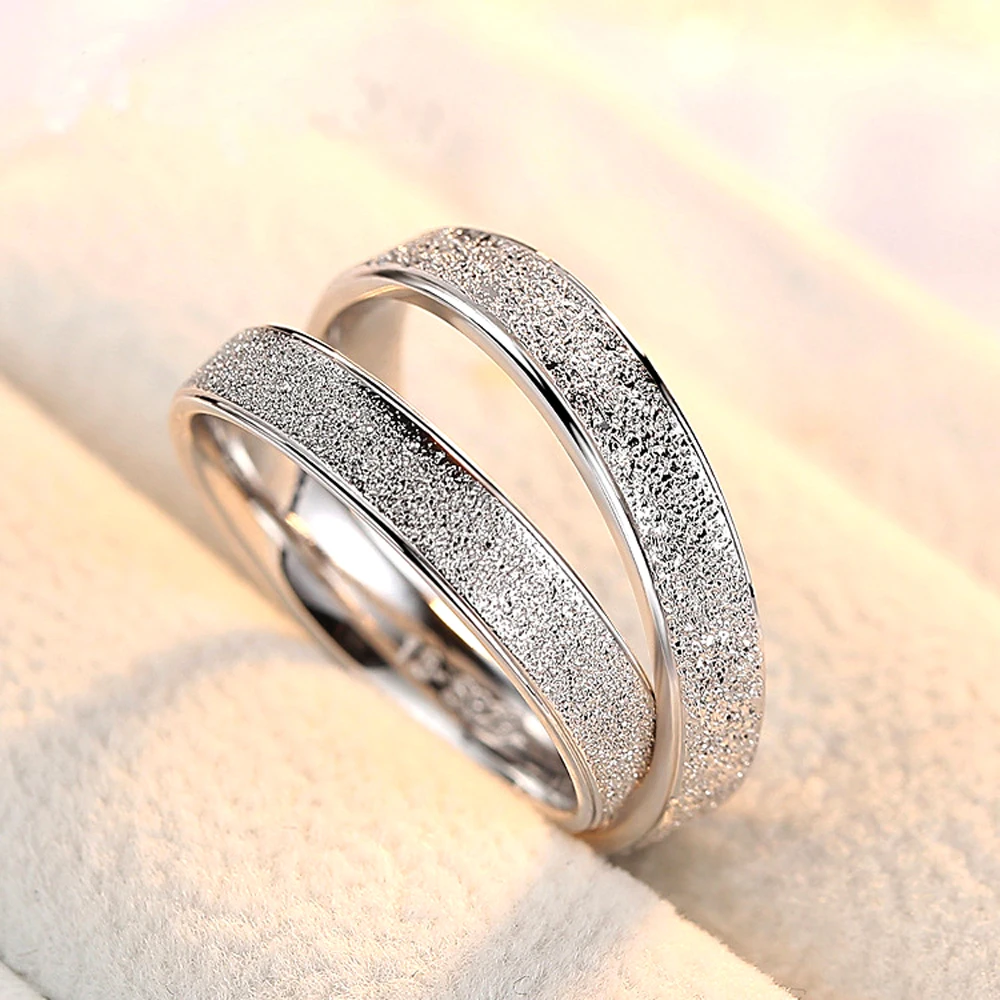Daifuni 100% Real 925 Sterling Silver Ring Frosted Finger Rings For Woman Men Wedding Band Top Quality Allergy Free Jewelry 4