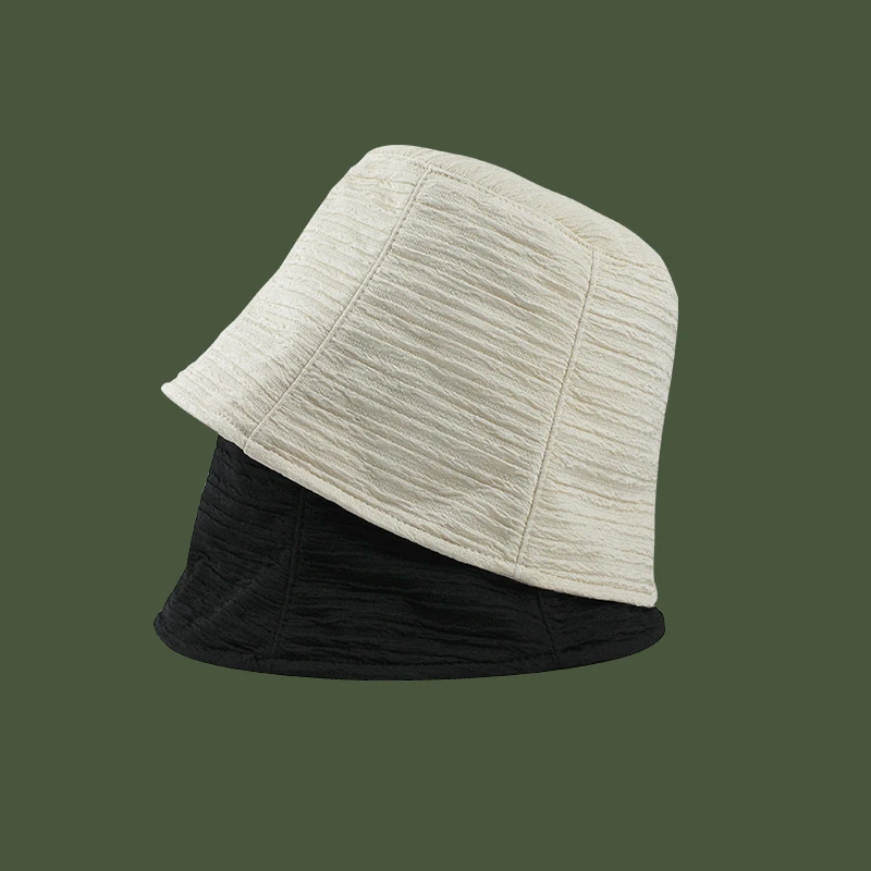 

New Designer Bucket Hats Spring Summer Chiffon Caps for Women Outdoor Thin Sun Hats Casual White Black Beach Caps