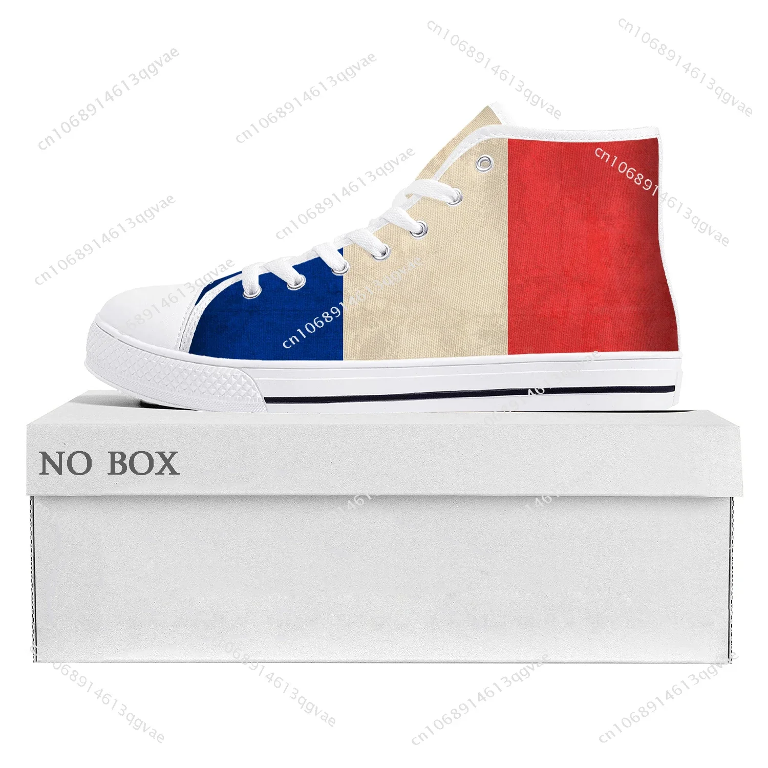 French Flag High Top High Quality Sneakers Mens Womens Teenager Canvas Sneaker  France Casual Couple Shoes Custom Shoe