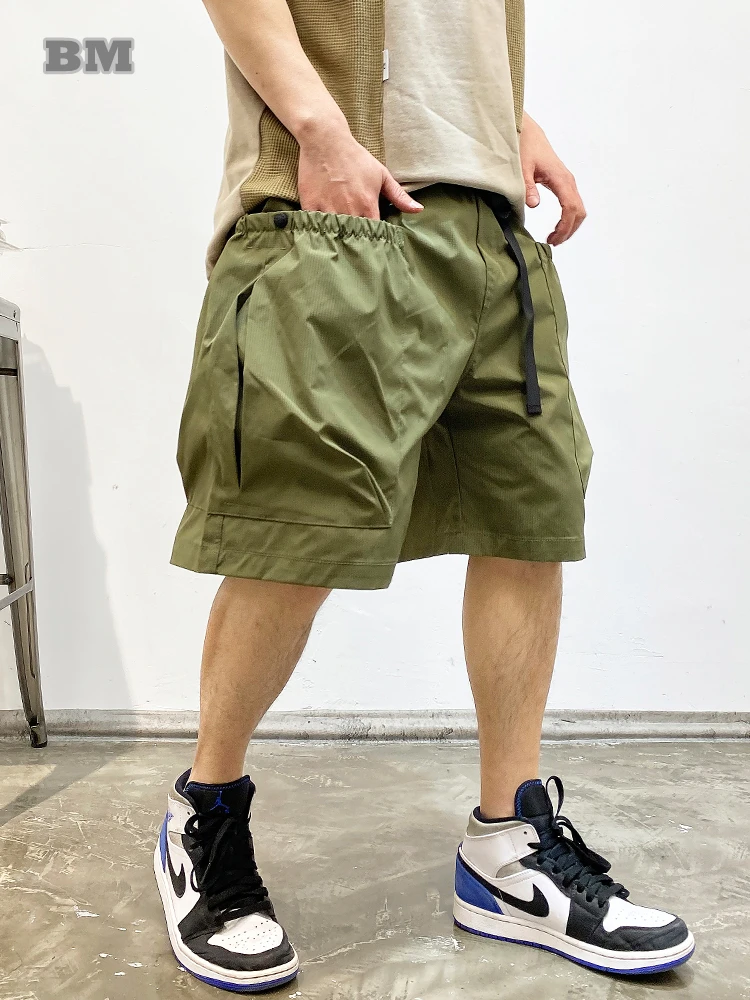 

Japanese Streetwear Vintage Army Green Cargo Shorts Men Clothing Harajuku Casual Basketball Pants Big Pocket Hip Hop Sweatpants