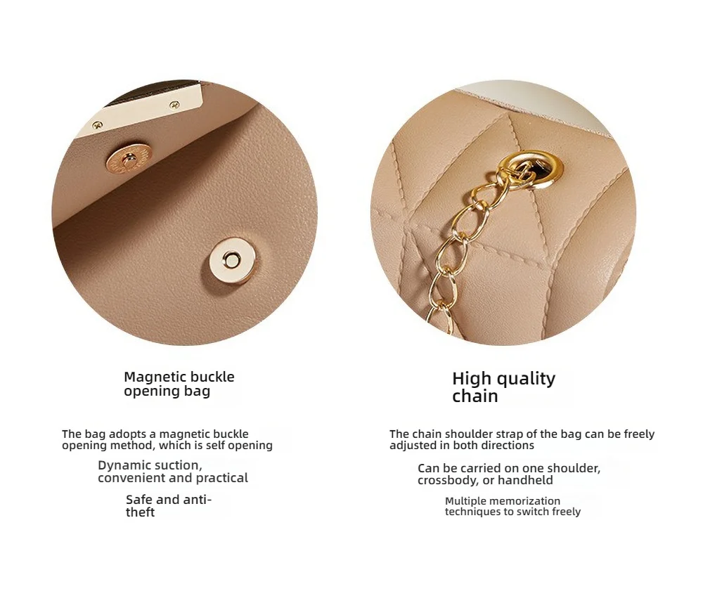 Trendy Embroidered Square Bag - Magnetic Closure