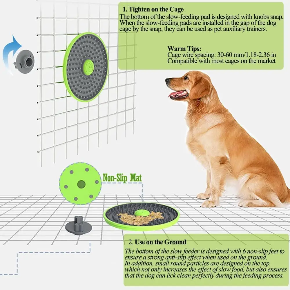 Lick Mat for Dogs, Dog Crate Lick Pads Slow Feeder, Lick Pad Crate