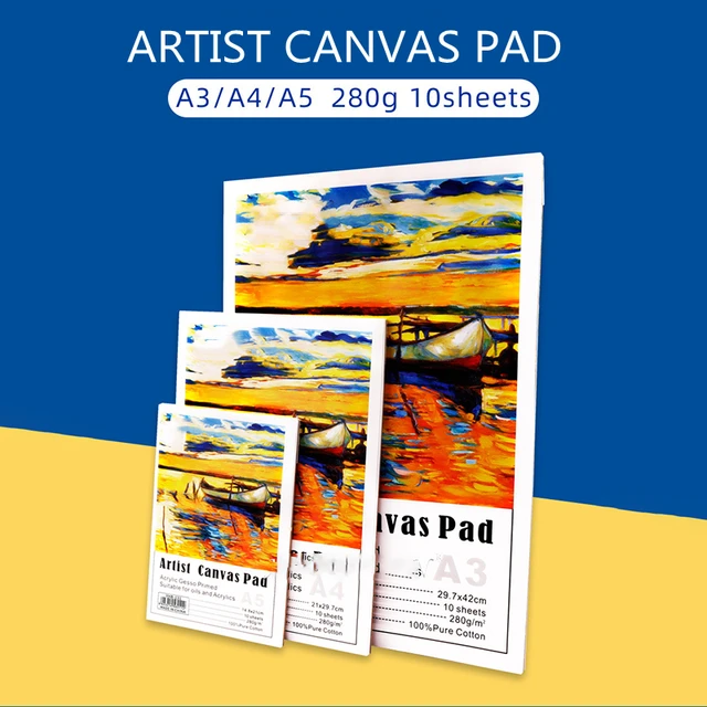 BOYUHII Painting Canvas 10 Sheet/Pack Oil Acrylic Painting Canvas Pad Paper  Book Painting Canvas Paper(A3) ATCYE (Color : A4)