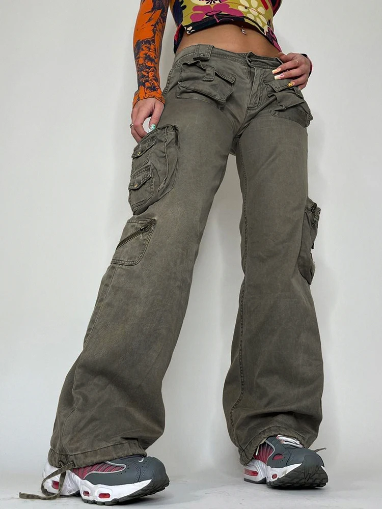Weekeep Grunge Cargo Pants Drawstring 