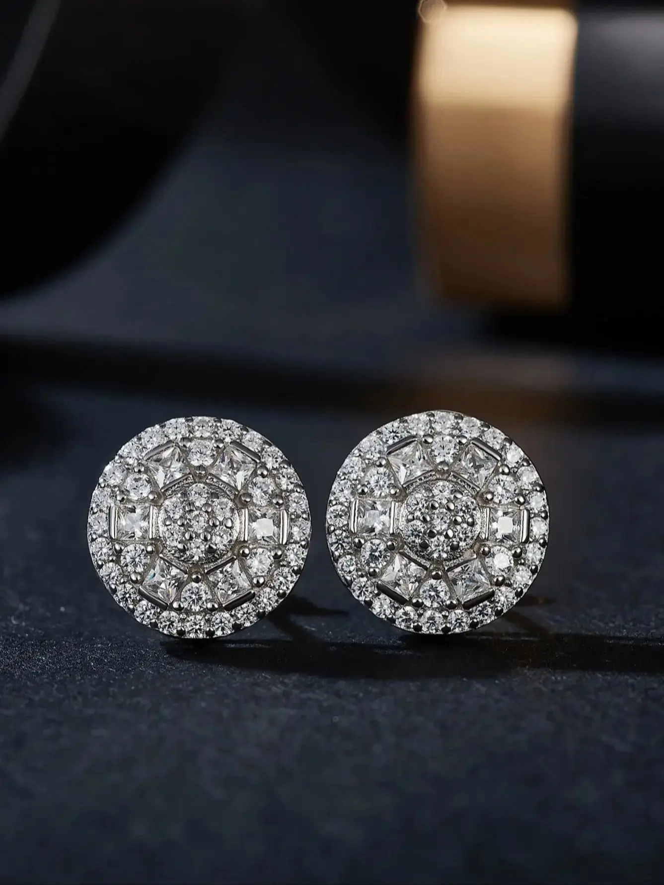 luxury Earrings Round Stud Earring Moissanite Earrings Women 2024