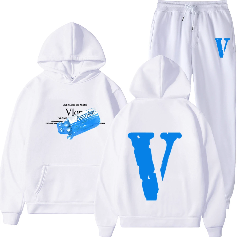 Vlone 2022 Mode Trainingspakken Heren Winter Merk Hoodies Broek Streetwear Atletische | - AliExpress