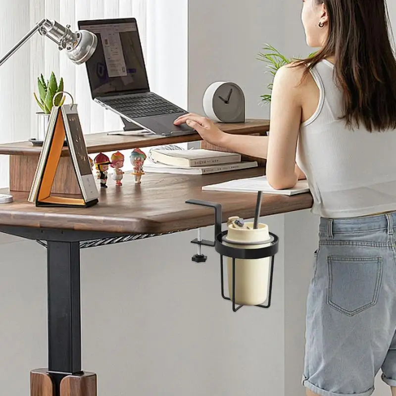 Cup Holder For Table Drink Rack For Desk Anti-Spill Cup Holder Desk Stainless Steel Home Office