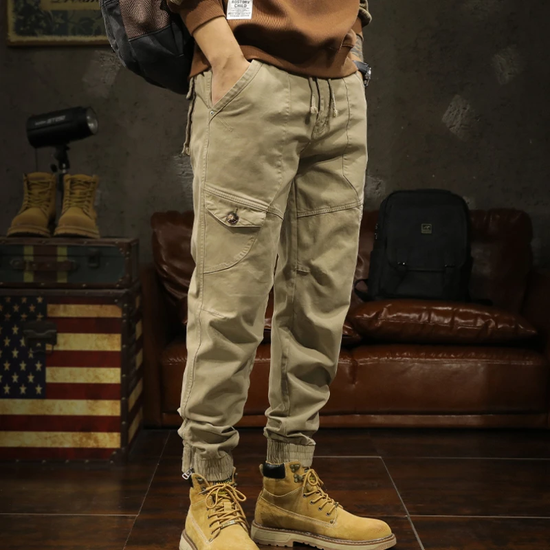 

Pants men's spring and autumn new personality wide leg loose bunches pants sports trend cargo style men's casual pants