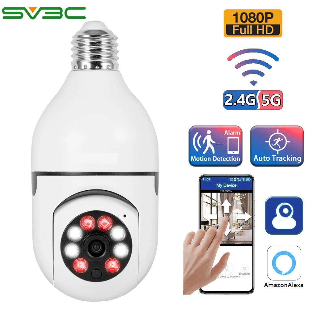 5g Light Bulb Security Camera Wireless Outdoor Indoor 2.4g Wifi Ip